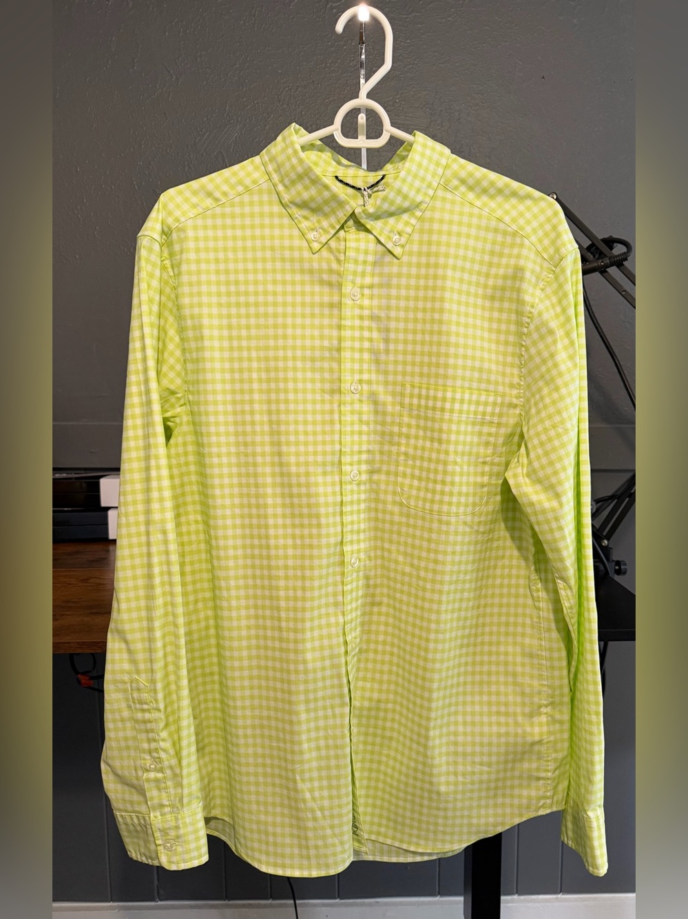 Vineyard Vines Lime Green Gingham Button-Down Shirt